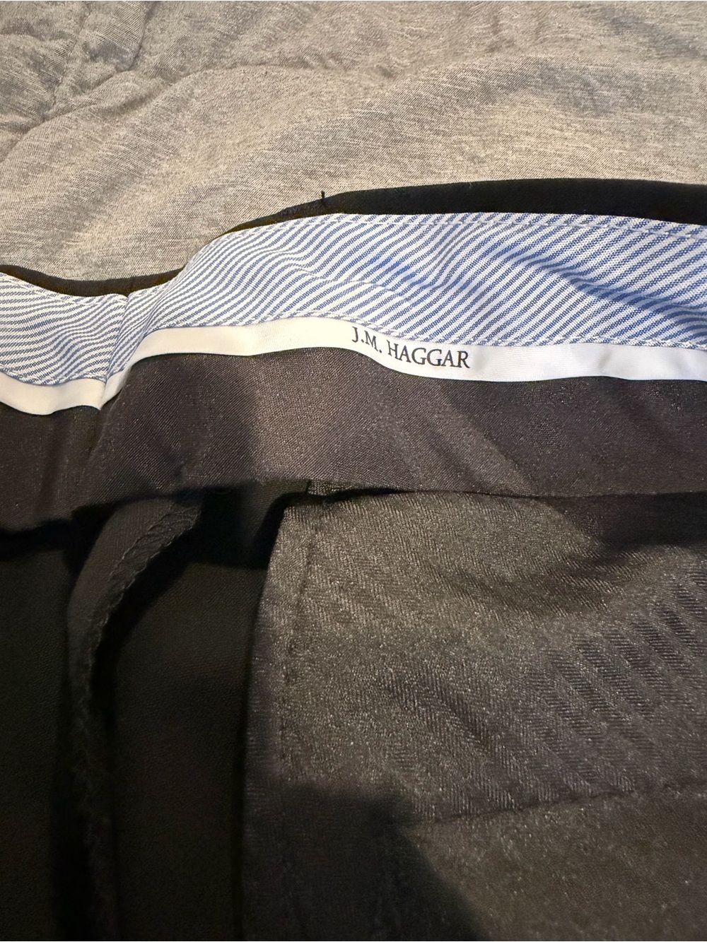 Haggar Men's Black Dress Pants - Straight Leg - Picture 3 of 4